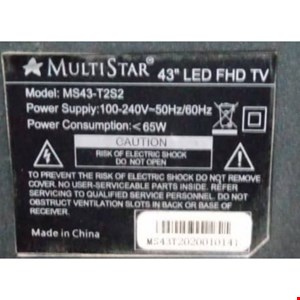 کنترل اصل شرکتی تلویزیون و ال ای دی نایاب مولتی استار MS-43 _T2S2