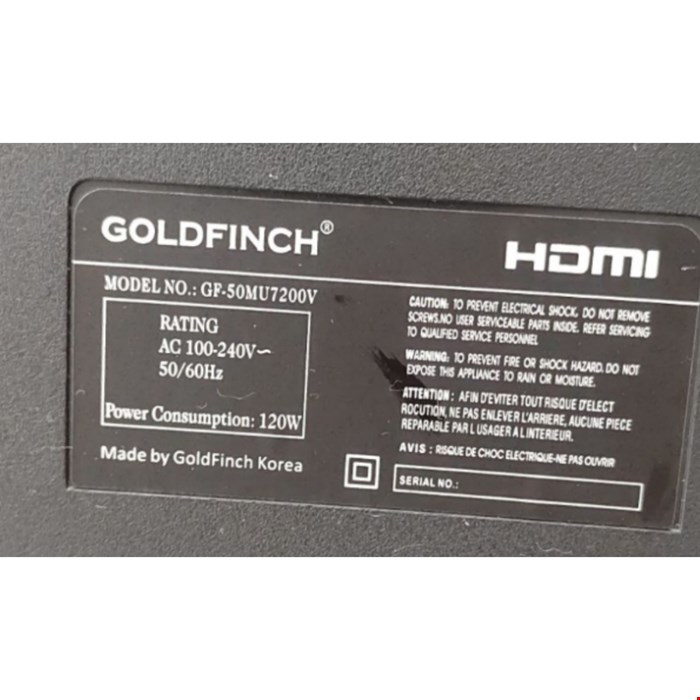 کنترل اصل شرکتی و فابریکی تلویزیون و ال ای دی گلدفینچ GOLDFINCH GF_50MU7200V