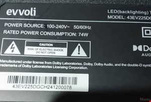 کنترل شرکتی تلویزیون و ال ای دی ایوولی evvoli 43EV225DG