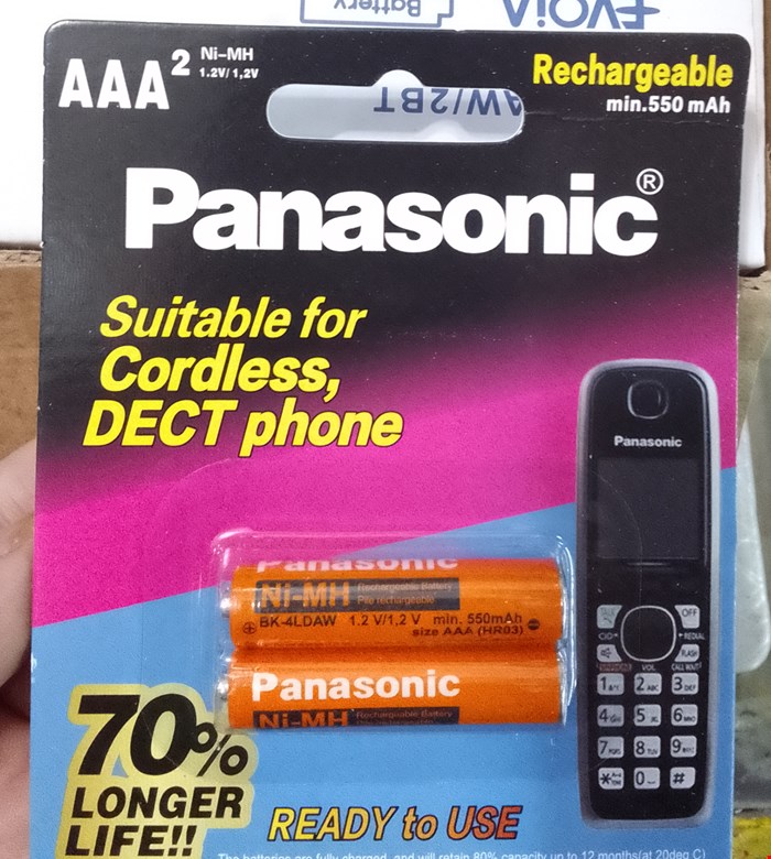 باتری نیم قلم شارژی پاناسونیک پکدار دی آر ‌۶۵۰میلی آمپر  DR Panasonic 