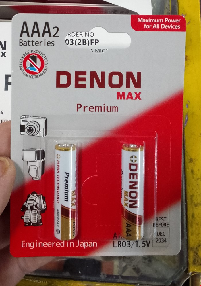 باتری نیم قلم الکالین مکس پرمیوم دنون   DENON MAX Premium AAA
