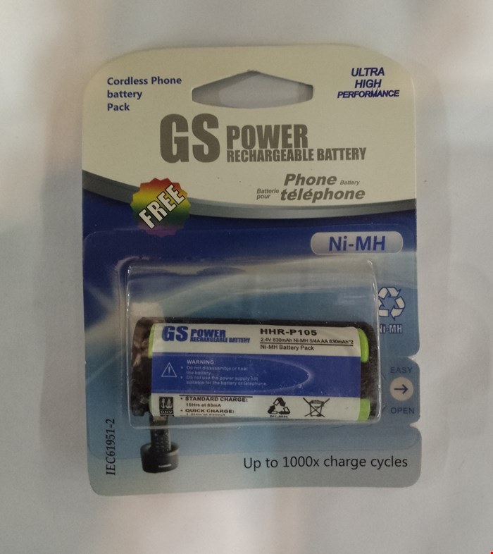  باتری شرکتی تلفن بیسیم پاناسونیک GS power p105 مخصوص تلفن‌های بی سیم پاناسونیک مکزیکی 